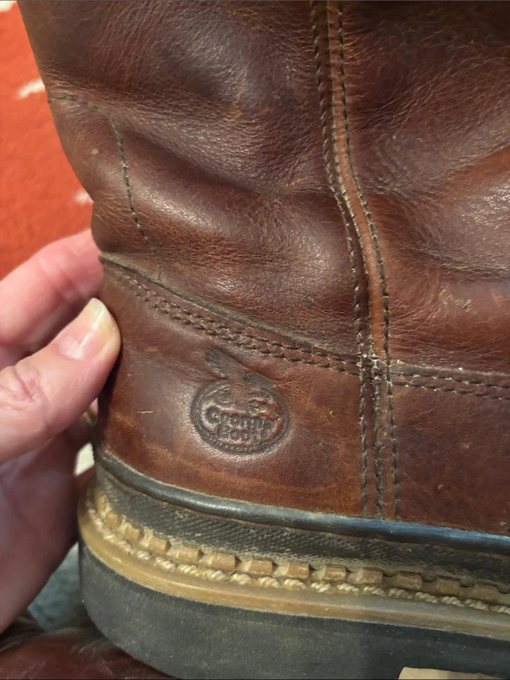 Boys, Georgia boot brown leather well-maintained “work” Boots